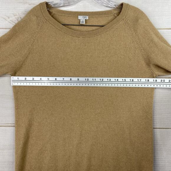Halogen Sweater XL Tan Cashmere Crew Neck Pullover Soft Knit Boat Neck Classic - Picture 7 of 7